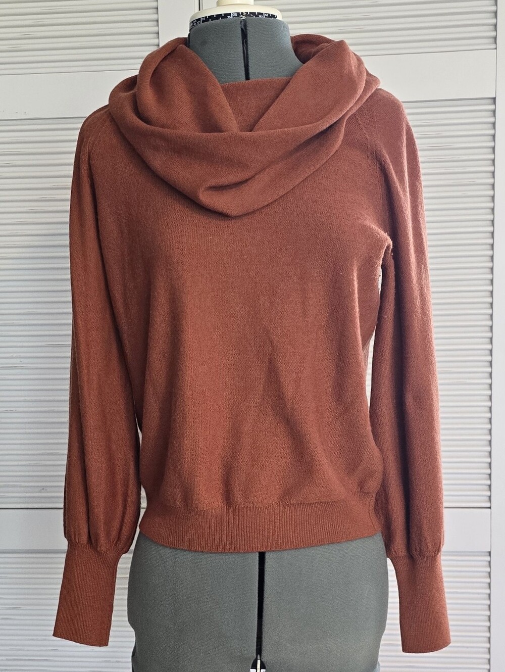 Anthropologie Rust Cozy Cowl-Neck Sweater